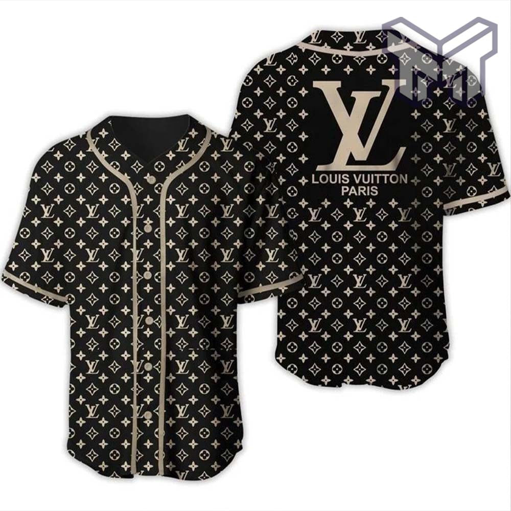 Louis Vuitton Black Baseball Jersey Shirt Lv Luxury Clothing Clothes Sport For Men Women Hot  Type01