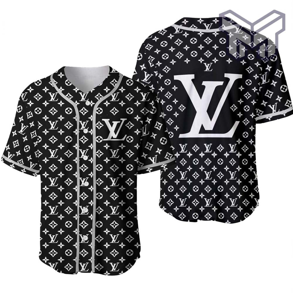 Louis Vuitton Black Baseball Jersey Shirt Lv Luxury Clothing Clothes Sport For Men Women Hot  Type02