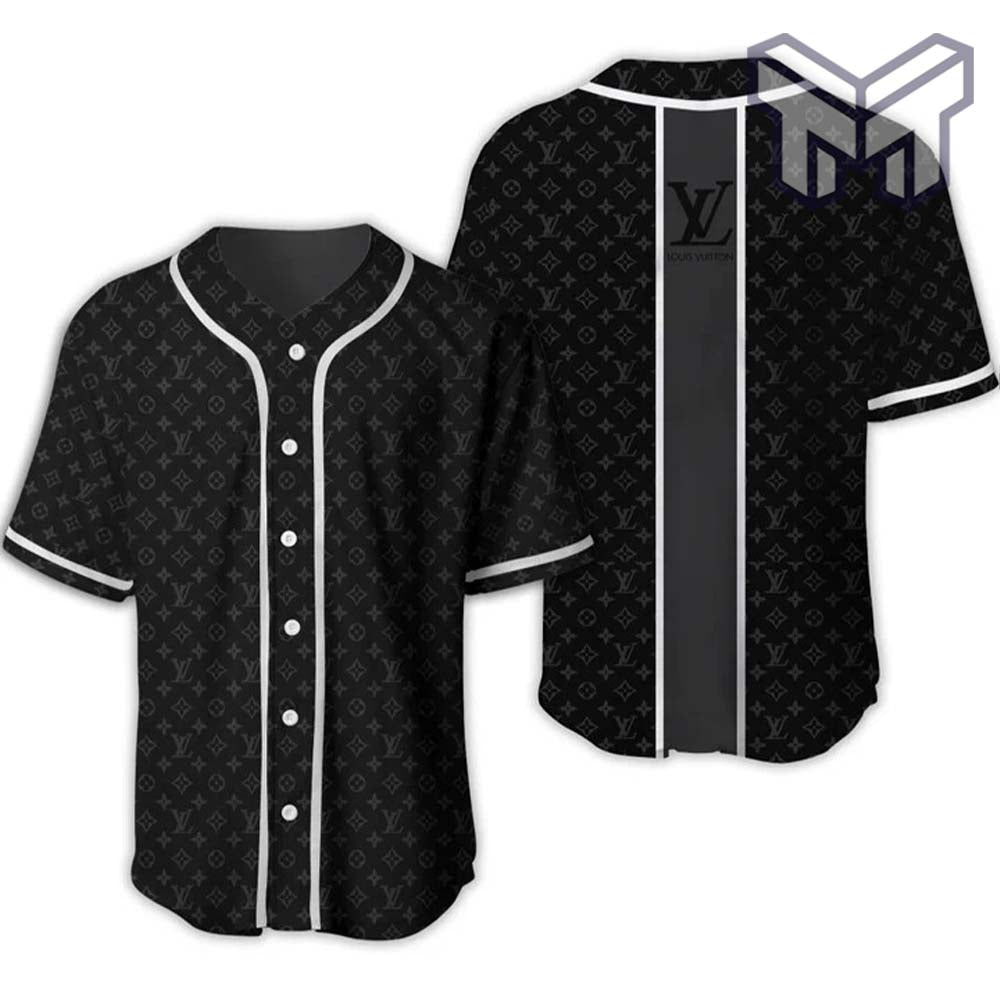 Louis Vuitton Black Baseball Jersey Shirt Lv Luxury Clothing Clothes Sport For Men Women Hot  Type03