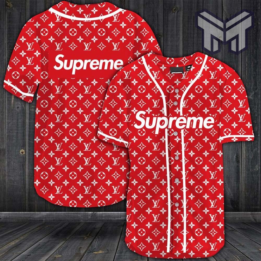 Louis Vuitton Supreme Baseball Jersey Shirt Lv Luxury Clothing Clothes Sport For Men Women Hot